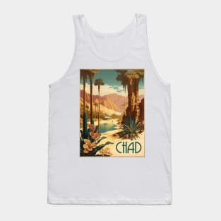 Chad Oasis Vintage Travel Art Poster Tank Top